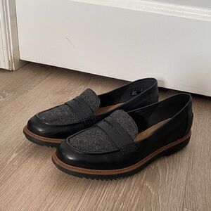 Clarks Black and Gray Women's Loafers